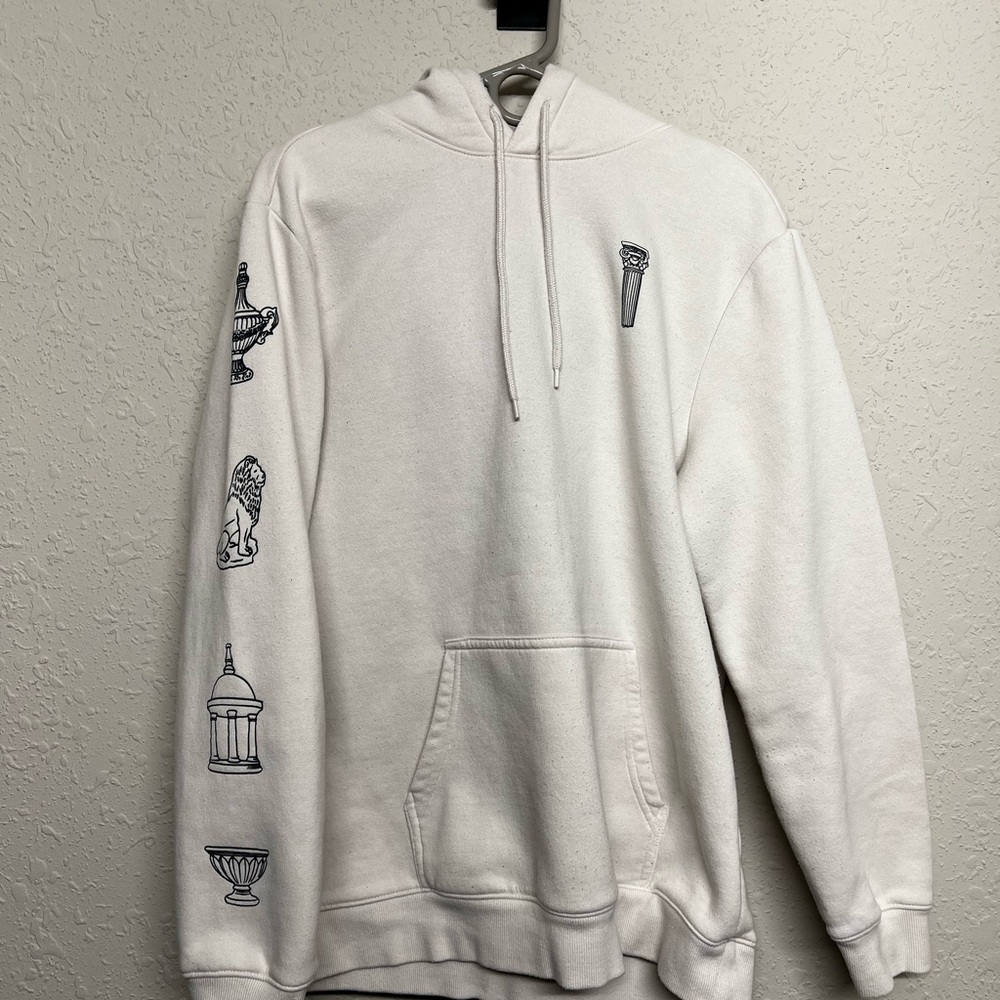 Greek Graphic Hoodie - Cream - Large